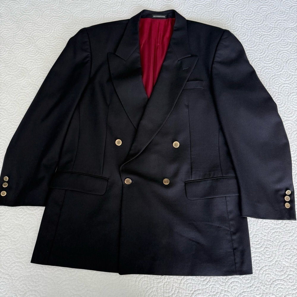 Oscar de la Renta Blue Navy Blazer with Gold Buttons
